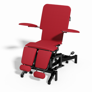 Plinth 4 Section Electric Tattoo Chair in Bright Red