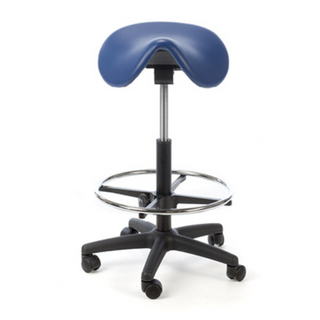 Plinth Saddle Stool with Foot Support Ring