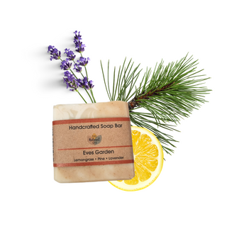 Eves Garden Cold Process Soap Bar | Lemongrass, Lavender & Pine Natural Handcrafted Soap | Vegan, Plastic-Free Skincare | 3 Styles Available