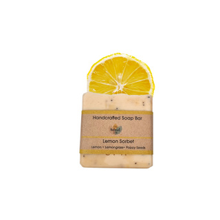 Lemon Sorbet Soap Bar | Lemon, Lemongrass & Poppy Seed Natural Handcrafted Soap | Vegan, Plastic-Free Skincare | 3 Styles Available