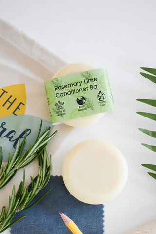 Rosemary & Lime Solid Conditioner Bar | Natural Hair Conditioner for All Hair Types | Vegan, Plastic-Free Hair Care