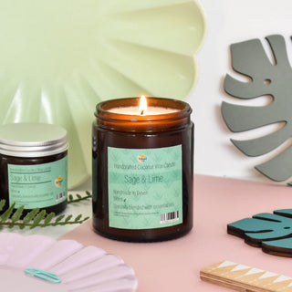 Sage & Lime Hand Poured Coconut Wax Candle | 180ml | Community Product Pick