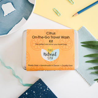 Citrus Mini Travel Wash Kit | Natural “On the Go” Shampoo,  Conditioner & SoapSet | Vegan, Plastic-Free Hair Care | Perfect Travel Gift