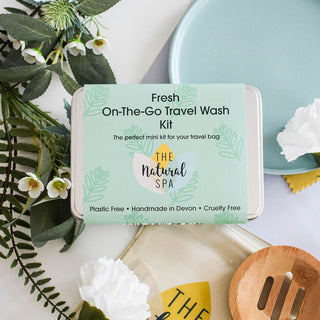 Fresh Mini Travel Wash Kit | Natural “On the Go” Shampoo, Conditioner & Soap Set | Vegan, Plastic-Free Hair Care | Perfect Travel Gift
