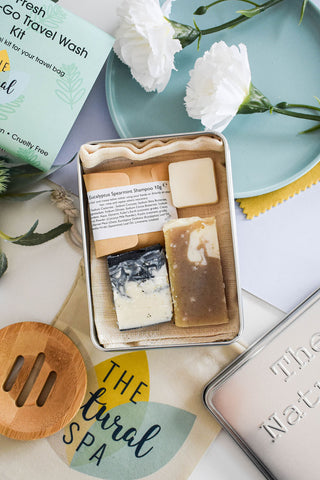 Citrus Mini Travel Wash Kit | Natural “On the Go” Shampoo,  Conditioner & SoapSet | Vegan, Plastic-Free Hair Care | Perfect Travel Gift