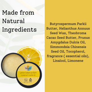 Lemon Sorbet Natural Lip Balm | Vegan, Hydrating & Nourishing | Plastic-Free, Handmade Lip Care
