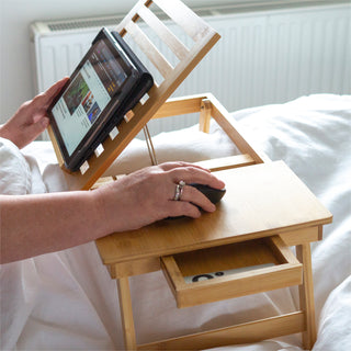 Wooden Laptop Bed Table with Drawer