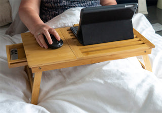 Wooden Laptop Bed Table with Drawer