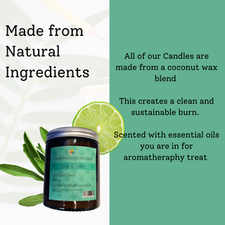 Sage & Lime Hand Poured Coconut Wax Candle | 180ml | Community Product Pick