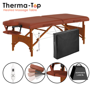 Master Fairlane Heated Top Portable Massage Couch,  Memory Foam Portable Massage Table, Lash Bed, Portable Beauty Bed, Foldable Massage Table