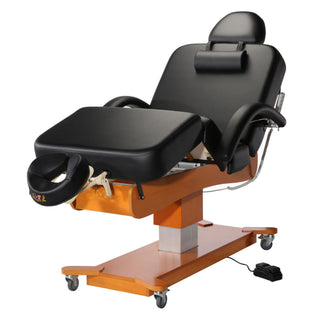 Master Massage Maxking Electric Beauty Bed front side view with face rest
