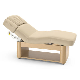 Master Massage Yosemite Electric Beauty Bed side angle showing electric height adjustment