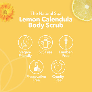 Lemon Calendula Body Scrub | Natural Exfoliating Sugar Scrub for Smooth, Glowing Skin | Vegan, Plastic-Free Skincare | 2 Size Options