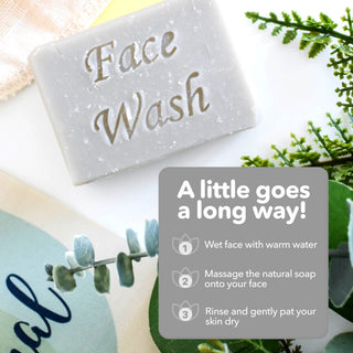 Exfoliating Face Wash Bar | Patchouli, Clary Sage & Sweet Orange | Natural Facial Cleanser with Gentle Scrub | Vegan, Plastic-Free Skincare