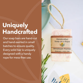 Himalayan Promise Soap Bar | Rosemary Lime & Himalayan Pink Salt Natural Handcrafted Soap | Vegan, Plastic-Free Skincare | 2 Styles Available