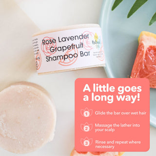 Rose, Lavender & Grapefruit Shampoo Bar | Natural Hair Wash for All Hair Types | Vegan, Plastic-Free Hair Care