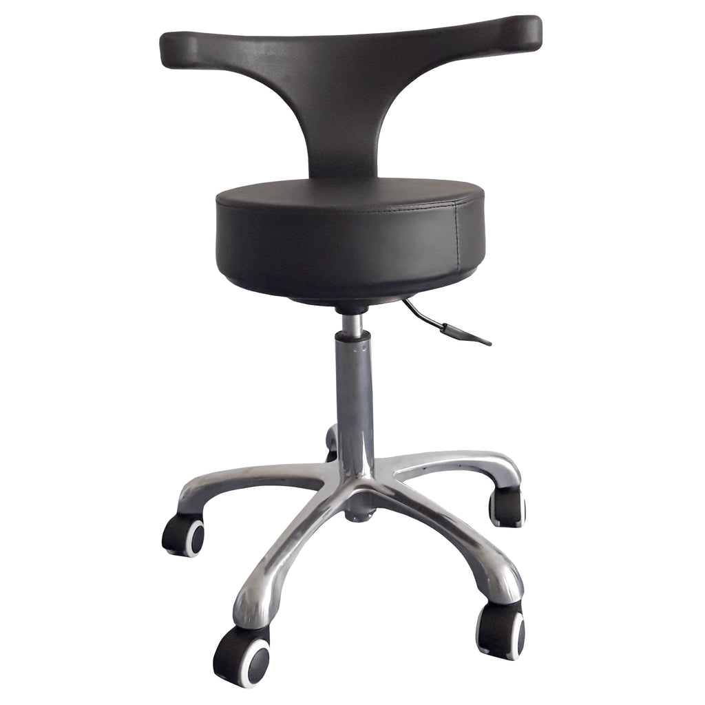 Beauty Chair - Curved Back Swivel Stool by Affinity (Black) – Natural ...