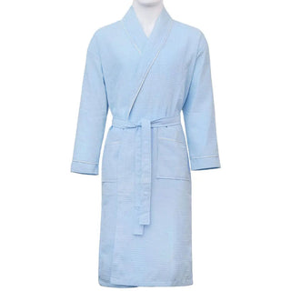 Aztex Shawl Collar Waffle Dressing Gown Light Blue Small 