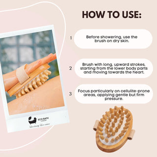 Eco Bath London Cellulite Hand Brush - Effective Cellulite Remover and Massager for Smooth, Toned Skin