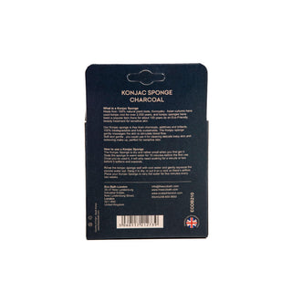 Eco Bath London Konjac Sponge Charcoal - Natural Exfoliating Sponge for Facial Deep Cleansing
