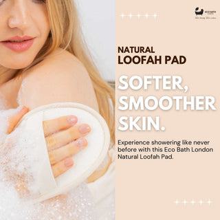 Eco Bath London Natural Loofah Pad - Exfoliating Loofah Bath Sponge for Women and Men