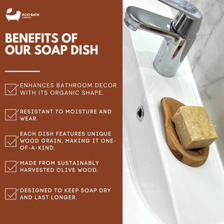 Eco Bath London Olive Wood Leaf Soap Dish
