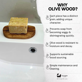 Eco Bath London Olive Wood Ridged Soap Dish