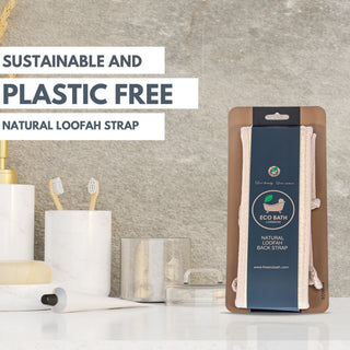 Eco Bath London Natural Loofah Strap - Premium Back Scrubber for Deep Exfoliation