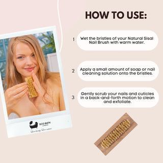 Eco Bath Natural Sisal Nail Brush Collection - Available in Beech Wood, Walnut Wood and Olive Wood
