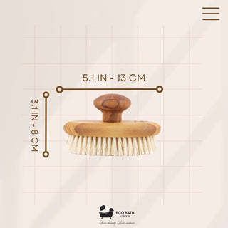Eco Bath London Natural Sisal Olive Wood Hand Brush - Premium Olive Wood Sisal Hand Brush