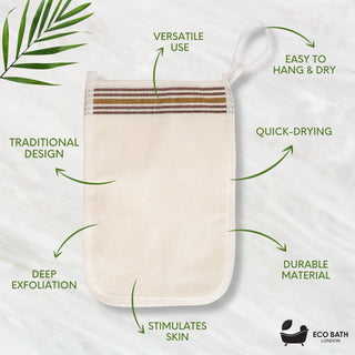 Eco Bath London Turkish Bath Mitt Fine Texture - Skin Exfoliating Glove