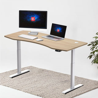 Hi5 Electric Standing Desk with Contoured Top 180cm x 80cm (8 colour combinations)