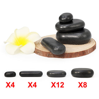 Master Deluxe 28 Piece Basalt Hot Stone Set - Natural Living