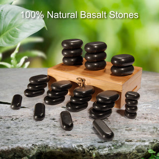 Master Deluxe 28 Piece Basalt Hot Stone Set - Natural Living