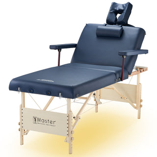 Master Massage 78cm CORONADO SALON Portable Massage Table Package with Lift Back Action & a Stout 7.6cm of Our High-density Multi-Layer Small Cell Foam! (Royal Blue Colour) Mastermassage(UK)