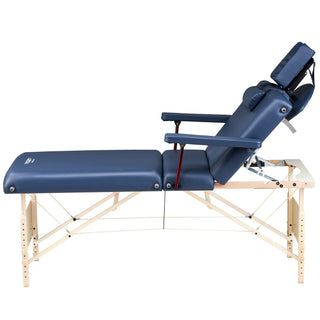 Master Massage 78cm CORONADO SALON Portable Massage Table Package with Lift Back Action & a Stout 7.6cm of Our High-density Multi-Layer Small Cell Foam! (Royal Blue Colour) Mastermassage(UK)