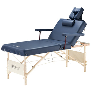 Master Massage 78cm CORONADO SALON Portable Massage Table Package with Lift Back Action & a Stout 7.6cm of Our High-density Multi-Layer Small Cell Foam! (Royal Blue Colour) Mastermassage(UK)