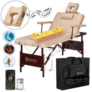 Master Massage 71cm DEL RAY SALON Portable Massage Table Package with Therma-Top - Adjustable Heating System and Back Rest Mastermassage(UK)