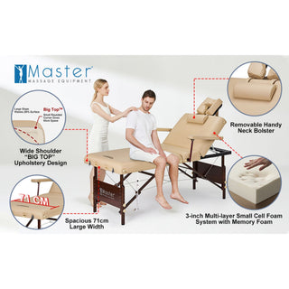 Master Massage DEL RAY SALON Portable Massage Table Package with Therma-Top - 71cm - Natural Living