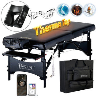 Master Massage GALAXY Massage Table with THERMA-TOP 71 cm (Black on Black) - Natural Living