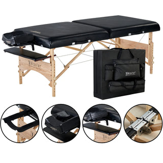 Master Massage Gibraltar Width Olympic LX Portable Massage Table - Black (81 cm) - Natural Living