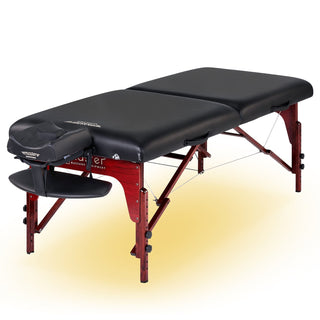 Master Massage 71cm MONTCLAIR Portable Massage Table Package with Therma-Top (UK Plug) - Adjustable Heating System, Shiatsu Cables, & Reiki Panels! (Black Color) Mastermassage(UK)