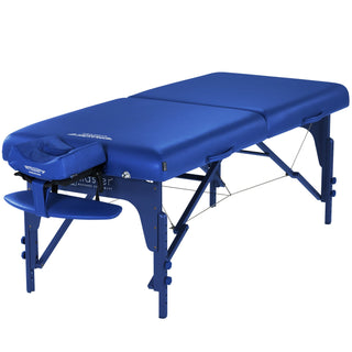 Massage table, portable massage table, Master Massage, Memory Foam, memory foam layered pillow, adjustable height, Montclair portable massage table, luxurious massage table, Reiki leg panels, Shiatsu cable release 