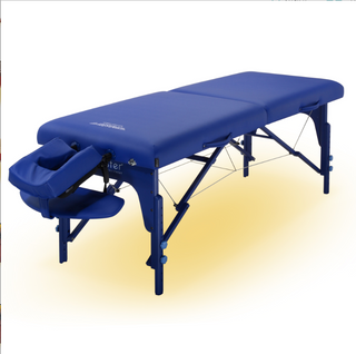 Massage table, portable massage table, Master Massage, Memory Foam, memory foam layered pillow, adjustable height, Montclair portable massage table, luxurious massage table, Reiki leg panels, Shiatsu cable release 