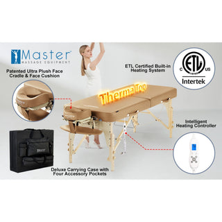 Master Phoenix Therma Top Heated - Portable Massage Table (71 cm) - Natural Living