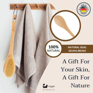 Natural Sisal or Bristle Body Brush for Dry Brushing and Showers