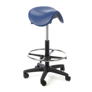 Plinth Saddle Stool with Foot Support Ring