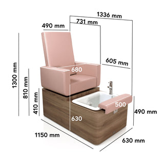 REM Centenary Spa Pedicure Chair with Whirlpool and Basin Cover