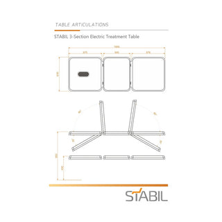 Stabil Pro 3 Section Electric Physio Couch - Natural Living