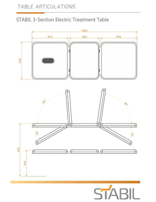 Stabil Pro 3 Section Electric Physio Couch with 360° Operation